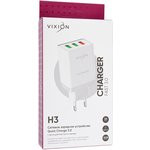 Блок питания (сетевой адаптер) VIXION H3 1xUSB Quick Charger 3.0 2xUSB, 2.1A (белый)