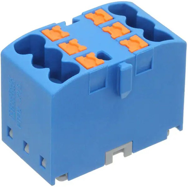 Distribution block, push-in connection, 0.14-4.0 mm², 6 pole, 24 A, 6 kV, blue, 3273266