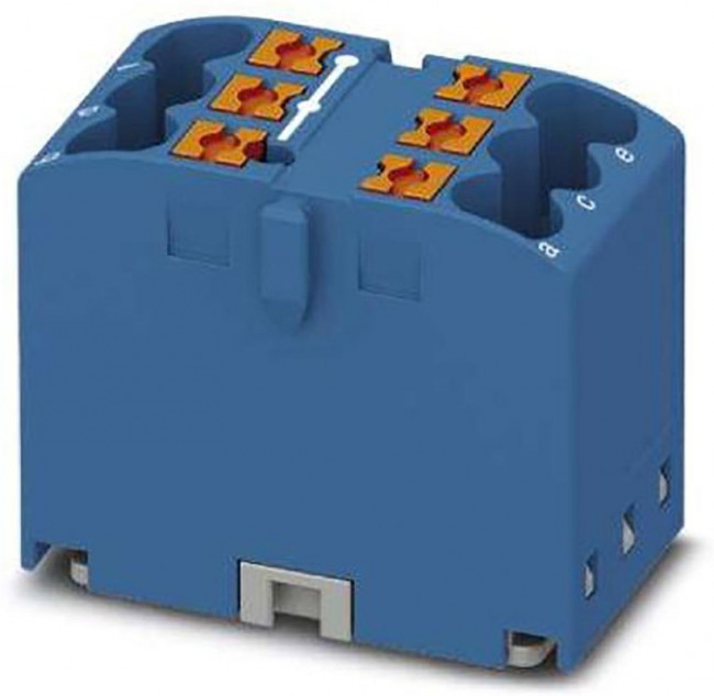 Distribution block, push-in connection, 0.14-4.0 mm², 6 pole, 24 A, 6 kV, blue, 3273266