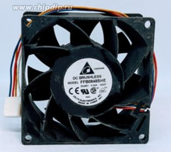 Вентилятор Delta Electronics FFB0848SHE 80x38мм 48V 7.68W 0.24А OEM