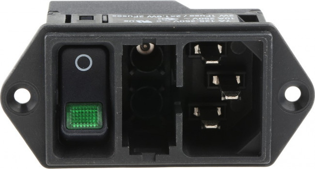 DD11.0114.1111, AC Power Entry Modules Green illumination QC 10A No Drawer