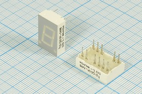 Светодиодный дисплей красный, 7 сегментов, 1 разряд, высота 10,9 мм, 1115 мкд, HP5082-765; №7017 R С