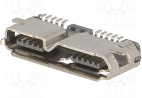 MUSBB-G3.0/SMD, Гнездо, USB B micro, SMT, PIN: 10, USB 3.0 MUSBB-G3.0/SMD, Гнездо, USB B micro, SMT, PIN: 10, USB 3.0