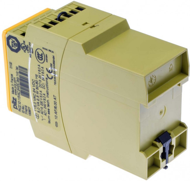 774315, Dual-Channel Safety Switch/Interlock Safety Relay, 24 V dc, 115V ac, 3 Safety Contacts