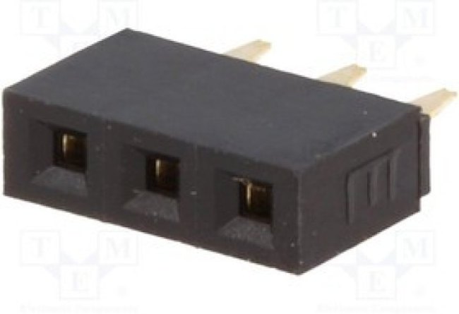 ZL305-03, Гнездо, IDC, "мама", PIN 3, прямой, 2,54мм, THT, 1x3, позолота, 3А
