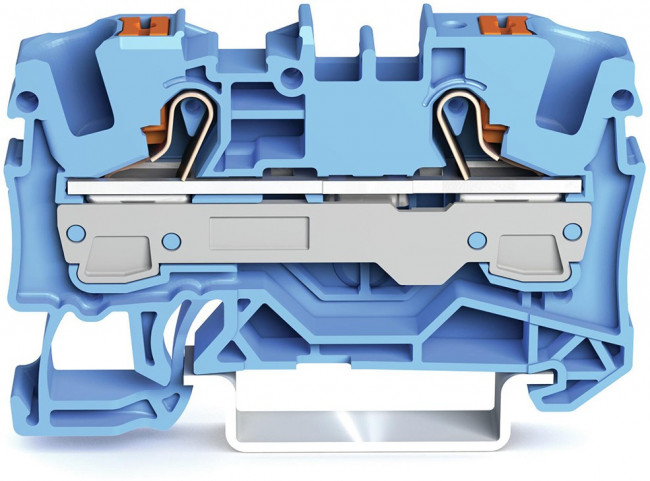 2206-1204, Клеммная колодка на DIN рейку, Through, 2 вывод(-ов), 20 AWG, 8 AWG, 6 мм², Зажим, 41 А