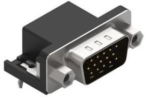 618015331023, High Density D-Sub Connector with Hex Screw, Angled, Plug, DE-15, PCB Pins, Black 618015331023, High Density D-Sub Connector with Hex Screw, Angled, Plug, DE-15, PCB Pins, Black