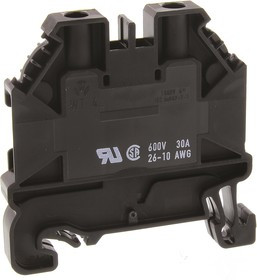 58.504.0055.1 - WT 4 SW, WT 4 Series Black Feed Through Terminal Block, Single-Level, Screw Termination, ATEX