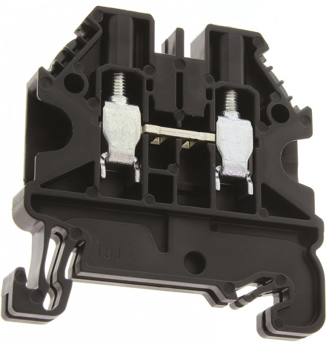 58.504.0055.1 - WT 4 SW, WT 4 Series Black Feed Through Terminal Block, Single-Level, Screw Termination, ATEX