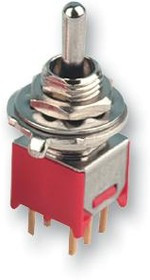 2MD1T1B5M2RE, Рычажный переключатель, Вкл.-Вкл., DPDT, Без Подсветки, Серия 2MD, Сквозное Отверстие, 100 мА