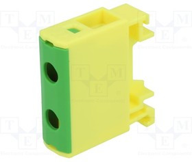 T021016.YG, Соединитель: на рейку, 1,5-16мм2, Кол-во полюс: 1, клеммы: 2, TS35