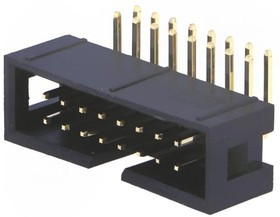 T821-1-16-R1, Гнездо, IDC, "папа", PIN: 16, угловой 90°, THT, позолота, 2,54мм