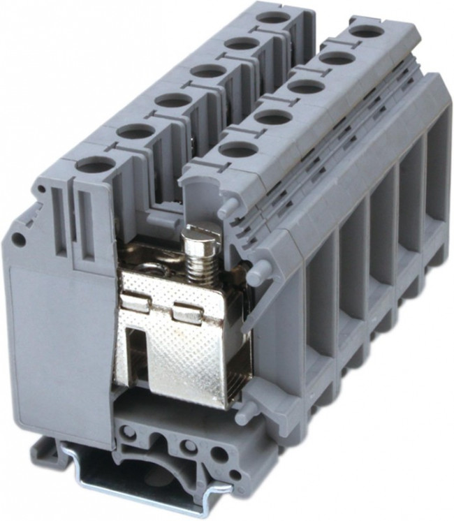 Клемма проходная винтовой зажим 2 точки подключения 35кв.мм сер. DKC KRU-35N