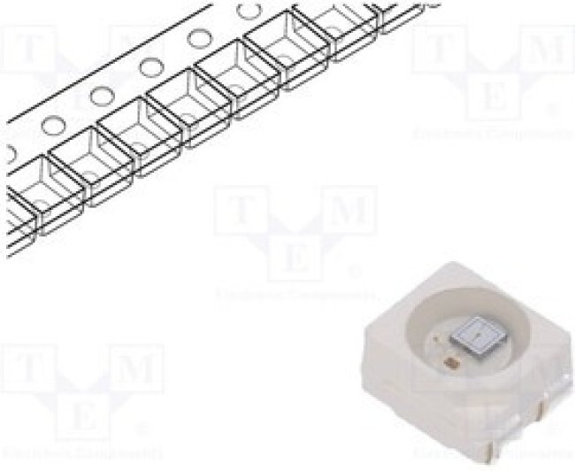 OSR5MAS3C1A-CRLED14, LED; SMD; 3528,PLCC4; red; 400mcd; 3.5x2.8x1.9mm; 120°; 5?20V; 14mA