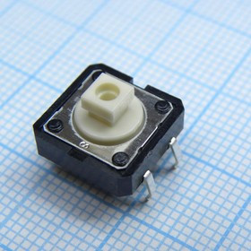 B3F4050, Кнопка тактильная 12х12 h=7.3мм (3.5мм+толкатель 3.8мм) 1.27N(130гр) 0.05A 24В