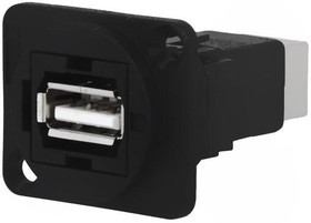 CP30209N, Соединитель, гнездо USB A, гнездо USB B, FT, USB 2.0, пластик
