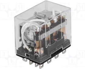 LY4-24AC, Реле: электромагнитное, 4PDT, Uобмотки: 24ВAC, 10A/110ВAC, 10А