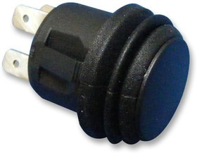 R13-527A2-02-BB, Кнопочный переключатель, Серия R13-527, 20.2 мм, DPST, Выкл.-(Вкл.), Приподнятый Круглый, Черный