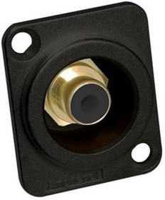 ACJB-BLK, RCA Phono Connectors RCA Jack D Type Blk Diecast Shell
