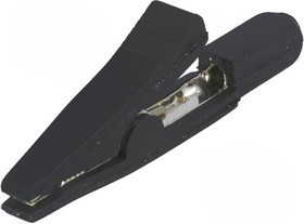 PJ5001-B, Зажим "крокодил", 5А, 70ВDC, черный, Длина: 42мм, Контакты: латунь