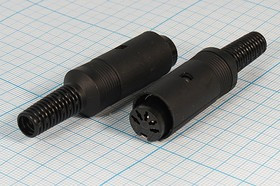 Гнездо DIN пять контактов, на кабель; №9113 P гн DIN\ 5HP[45]+1C\каб\пл хвост\\1-365\