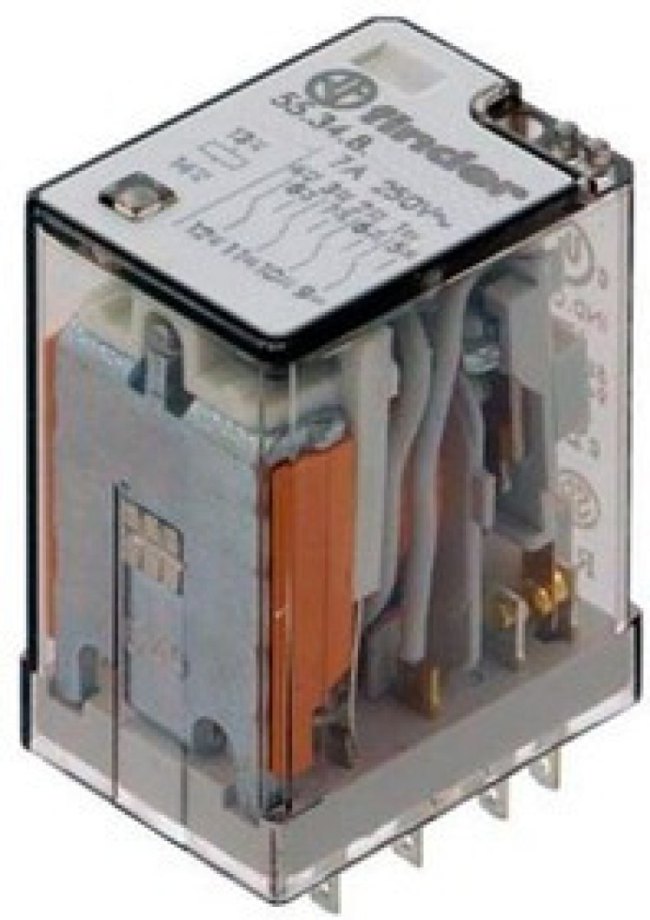 55.34.8.125.0040, промежуточное реле; монтаж в розетку; 4CO 7A; катушка 125В АC; кнопка тест + мех.