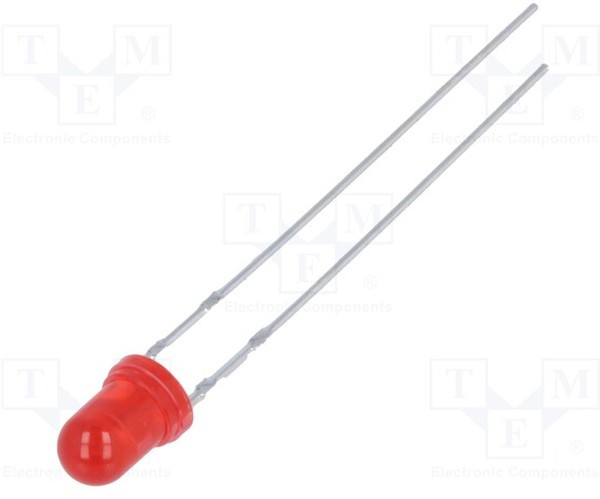 SLR-342VR3F, LED; 3mm; red; 5.6?16mcd; 40°; Front: convex; 2V; Pitch: 2.54mm SLR-342VR3F, LED; 3mm; red; 5.6?16mcd; 40°; Front: convex; 2V; Pitch: 2.54mm