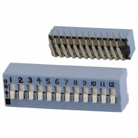 206-12RAST, DIP Switches / SIP Switches SPST Right Angle 12 switch sections