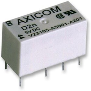 V23105A5001A201, Сигнальное реле, 5 В DC, DPDT, 3 А, Серия D2n/V23105, Сквозное Отверстие, Без Защелки V23105A5001A201, Сигнальное реле, 5 В DC, DPDT, 3 А, Серия D2n/V23105, Сквозное Отверстие, Без Защелки