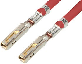 216300-2126, Rectangular Cable Assemblies MX150 F-F 600MM 14 AWG LEADS RD Sn