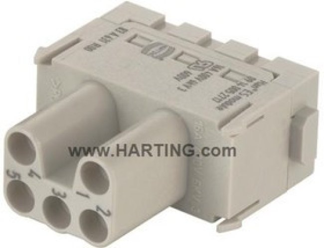 09140052717, Heavy Duty Power Connector Module, 16A, Female, Han-Modular Series, 5 Contacts 09140052717, Heavy Duty Power Connector Module, 16A, Female, Han-Modular Series, 5 Contacts