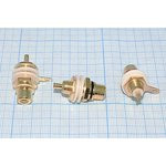 Гнездо RCA на панель с изолятором, чёрное в золоте, № 112 Bl гн RCA \пан изол\Au\чер\\[тюльпан]\с из