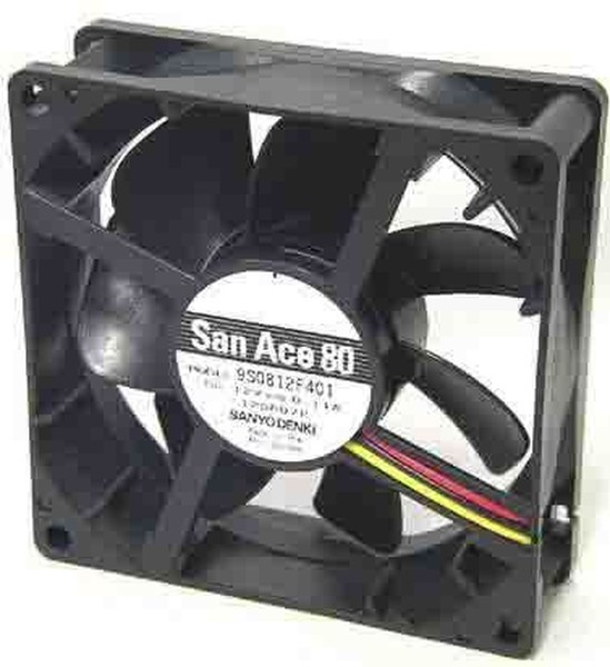 9S0812F401, 95 Series Axial Fan, 12 V dc, DC Operation, 55.8m³/h, 1.32W, 110mA Max, 80 x 80 x 25mm
