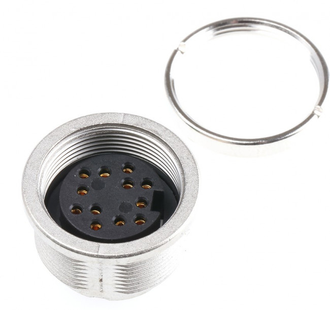 C091 31N012 200 2, Circular DIN Connectors Female 12 Pin Front MT