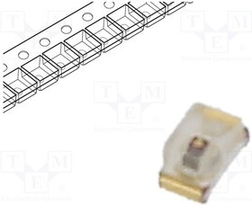 SML-LX0402SYC-TR, LED; SMD; 0402; yellow; 60mcd; 1x0.5x0.5mm; 120°; 2?2.5V; 20mA; 125mW