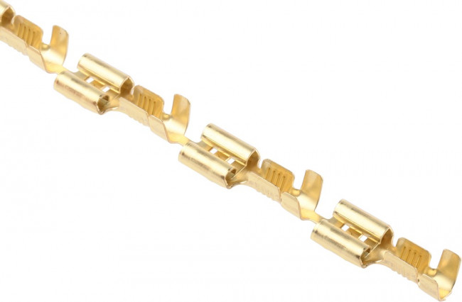 2-160256-1, FASTON .250 Uninsulated Female Spade Connector, Receptacle, 6.35 x 0.81mm Tab Size, 1mm² to 2.5mm² 2-160256-1, FASTON .250 Uninsulated Female Spade Connector, Receptacle, 6.35 x 0.81mm Tab Size, 1mm² to 2.5mm²