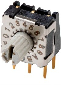 RDS-16S-74R45A-254-D, DIP Switches / SIP Switches Rotary DIP Switch, 7.4mm, 4.5mm actuator, 16 pos, Rt ang, 2.54mm pitch,TH