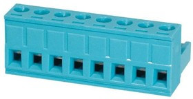 TBP01P1-508-08BE, Pluggable Terminal Blocks Terminal block, pluggable, 5.08 , plug, 8 pole, slotted screw, blue