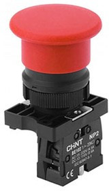 NP2-EC42, Кнопка "грибок" без фиксации красная ON-(OFF) пласт. NP2-EC42, Кнопка "грибок" без фиксации красная ON-(OFF) пласт.