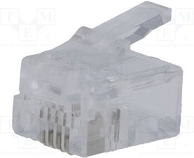 RJ11W-R, Вилка, RJ11, PIN: 4, Конф: 6p4c, на провод, IDC, обжим