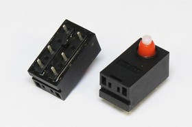 Микропереключатель , размер 16x 9x 8, 3А, переключение ON-(ON), размер концевика H4.5, КВБ307-150PA