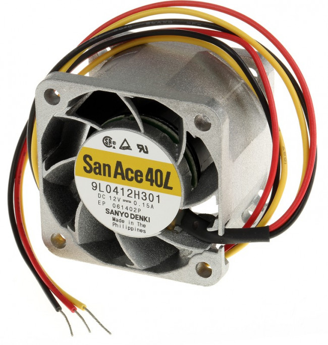9L0412H301, Вентилятор: DC; осевой; 12ВDC; 40x40x28мм; 9,6куб.м/ч; 40дБА; Дл: 300мм