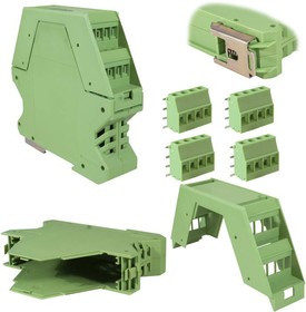 TC-4003, Корпус для РЭА на DIN-рейку ТС-4003, крепление 35 мм, АБС пластик, зеленый