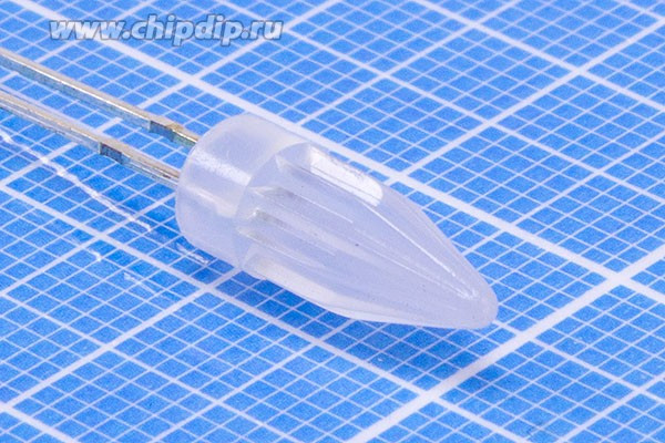 Мигающий светодиод трехцветный красный-зеленый-голубой, 5x13 мм, линза матовая; №7334 СДмиг 5 x13 \кр/зел/глб\\\ мат\HJ5RGBKR\7цвет