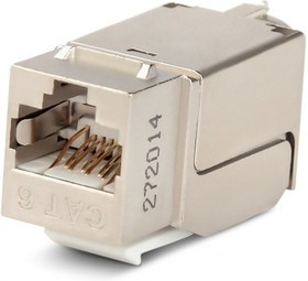 Вставка Hyperline, Keystone Jack RJ-45(8P8C), категория 6, экранированная, 110 IDC, заделка с помощь