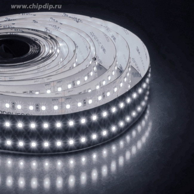 00-316 Светодиодная лента 24В, ПРО, 42Вт/м, smd2835, 240д/м, IP20, 4200Лм/м, подложка 30мм, 5м, 4000