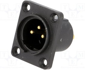 CP30060, Гнездо, XLR, "папа", PIN: 3, герметичный, пайка, позолота, 5А