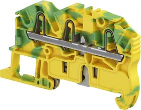 Клемма ZK2.5-PE-3P/5,2 пружинный зажим, для заземления, 3 контакта, 300А/1с, ж./зеленый