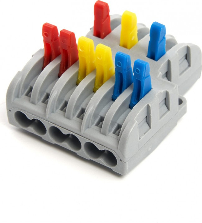 Клемма строительно-монтажнаядля подключения фазных проводников 3 контактные группы, (1 ввод,2вывода на полюс) LD222-427 ... Клемма строительно-монтажнаядля подключения фазных проводников 3 контактные группы, (1 ввод,2вывода на полюс) LD222-427 ...