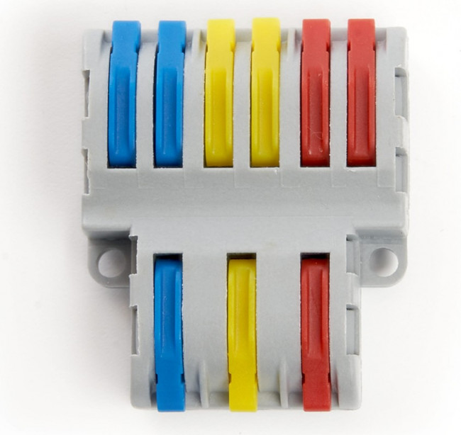 Клемма строительно-монтажнаядля подключения фазных проводников 3 контактные группы, (1 ввод,2вывода на полюс) LD222-427 ... Клемма строительно-монтажнаядля подключения фазных проводников 3 контактные группы, (1 ввод,2вывода на полюс) LD222-427 ...